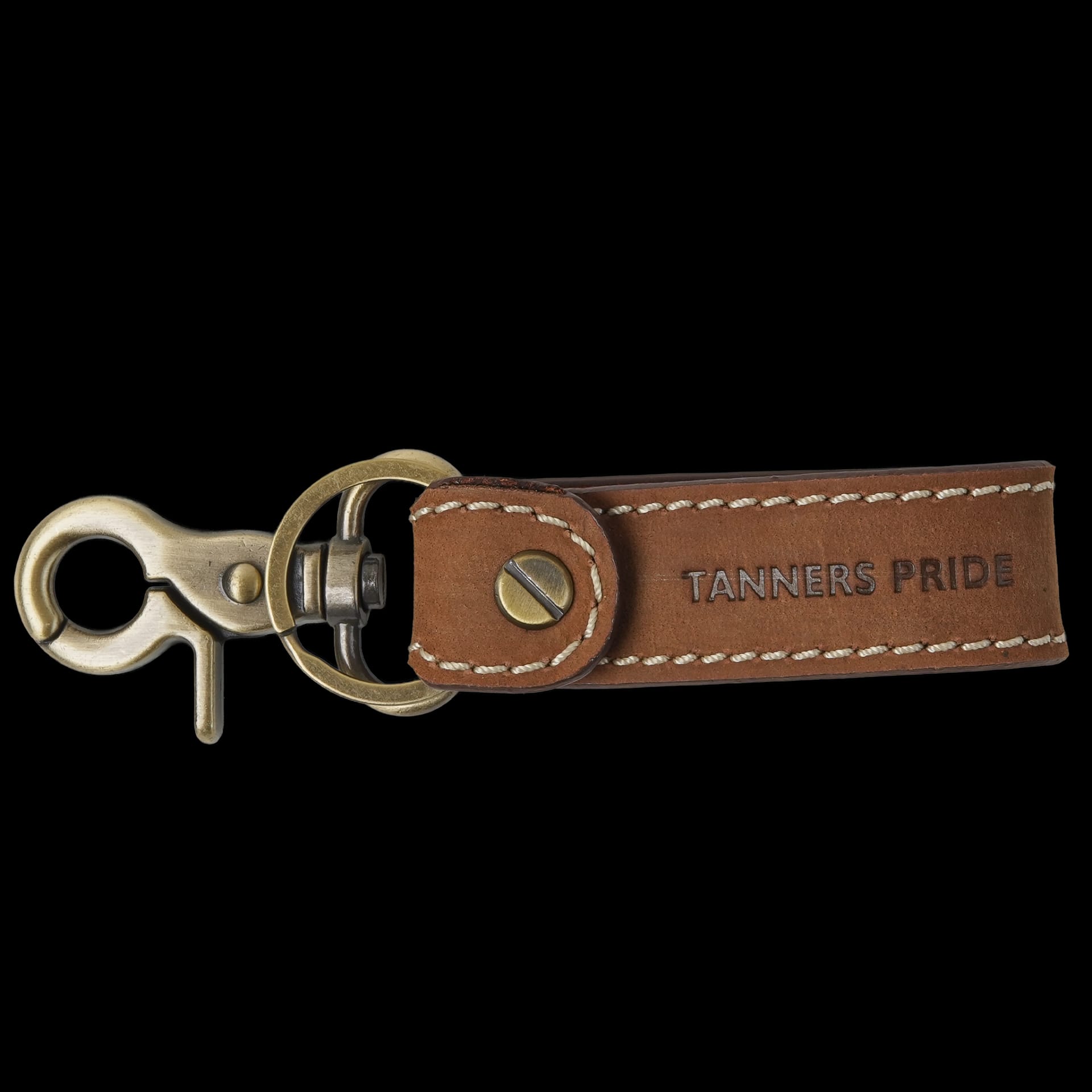 Outback Leather Keychain with Antique Brass Hardware | Handmade Genuine Leather Key Holder