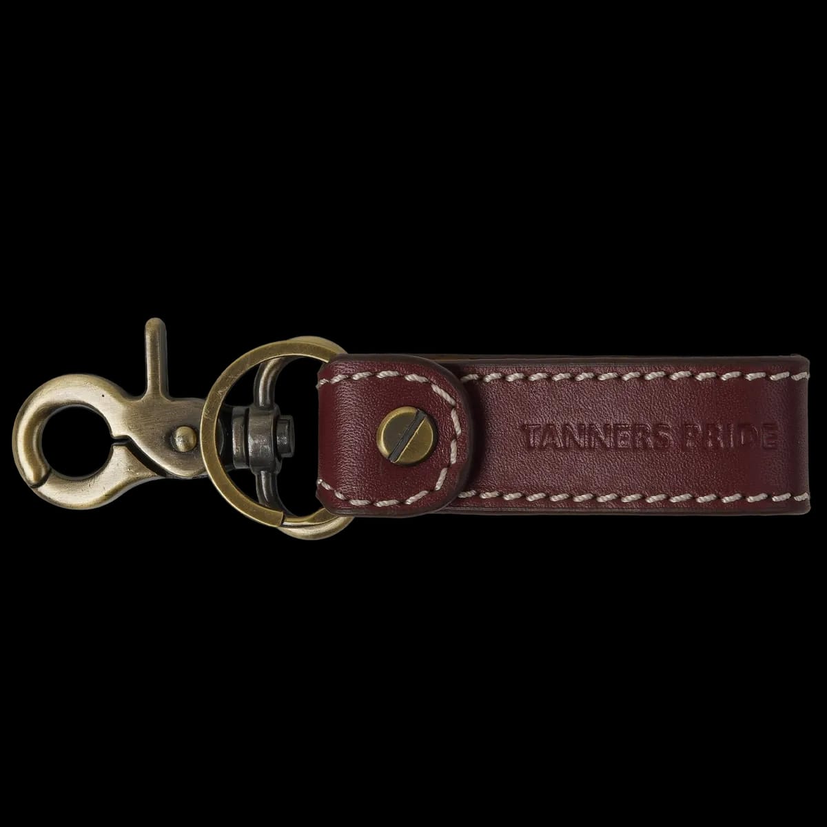 Outback Leather Keychain with Antique Brass Hardware | Handmade Genuine Leather Key Holder on motorcycle