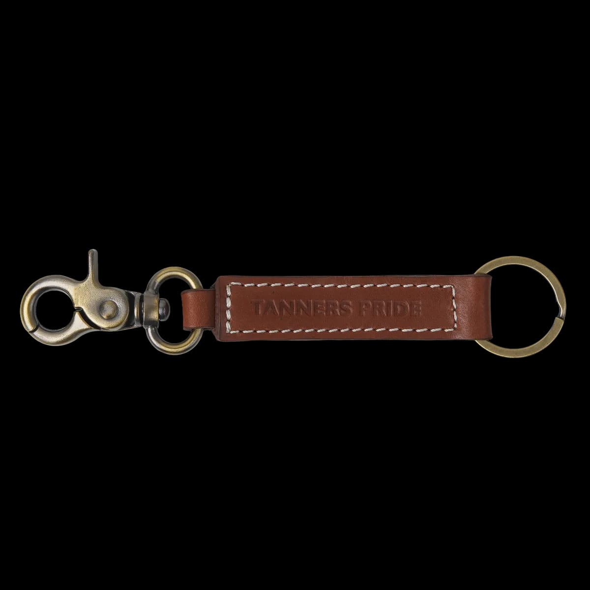 Wild Leather Keychain with Antique Brass Hardware | Handmade Genuine Leather Key Holder
