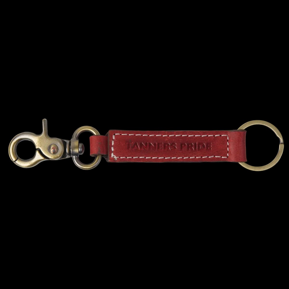 Wild Leather Keychain with Antique Brass Hardware | Handmade Genuine Leather Key Holder on motorcycle