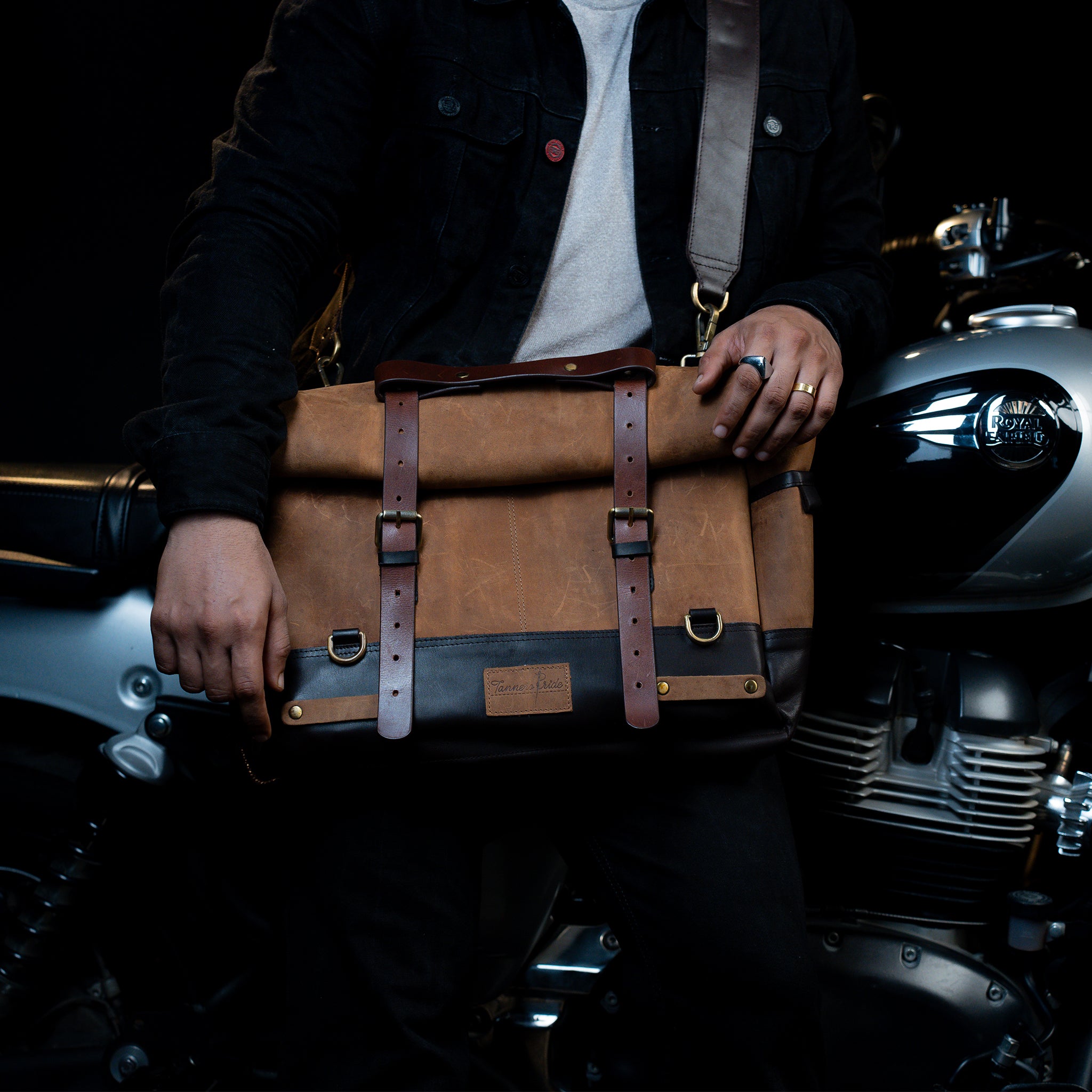 Leather Biking Large Pannier
