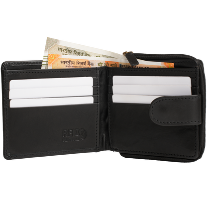 Tyrel Bi- fold zippered wallet ( RFID Protected)