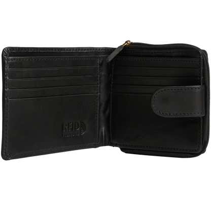Tyrel Bi- fold zippered wallet ( RFID Protected)