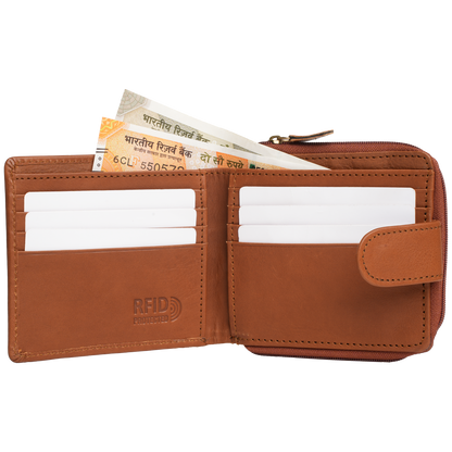 Tyrel Bi- fold zippered wallet ( RFID Protected)
