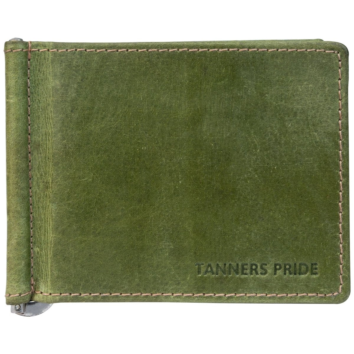 Bryan Men's Slim Leather Wallet with Money Clip | Handmade Minimalist Wallet - Tanners Pride (V.C. Exports)
