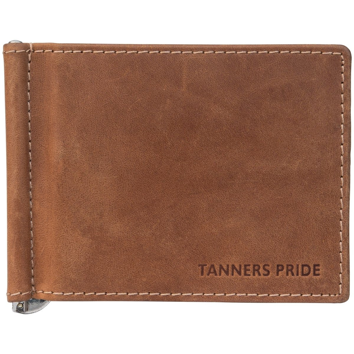 Bryan Men's Slim Leather Wallet with Money Clip | Handmade Minimalist Wallet - Tanners Pride (V.C. Exports)