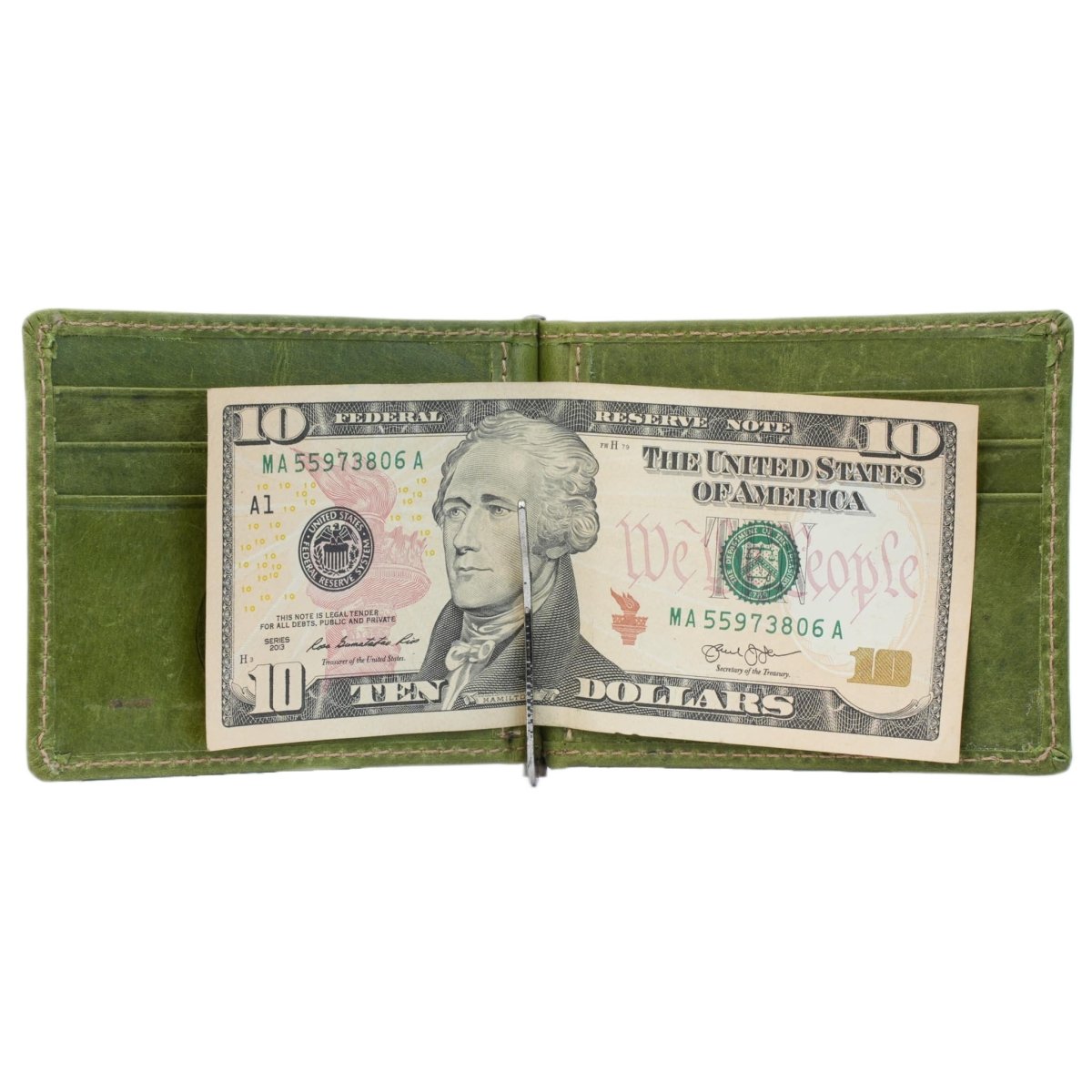 Bryan Men's Slim Leather Wallet with Money Clip | Handmade Minimalist Wallet - Tanners Pride (V.C. Exports)