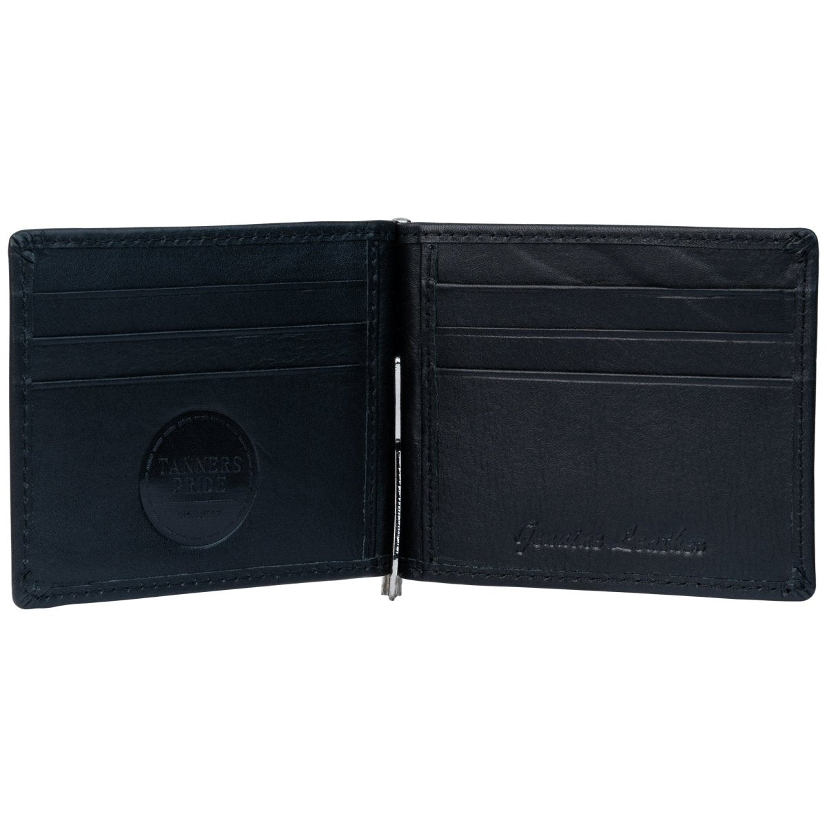 Bryan Men's Slim Leather Wallet with Money Clip | Handmade Minimalist Wallet - Tanners Pride (V.C. Exports)