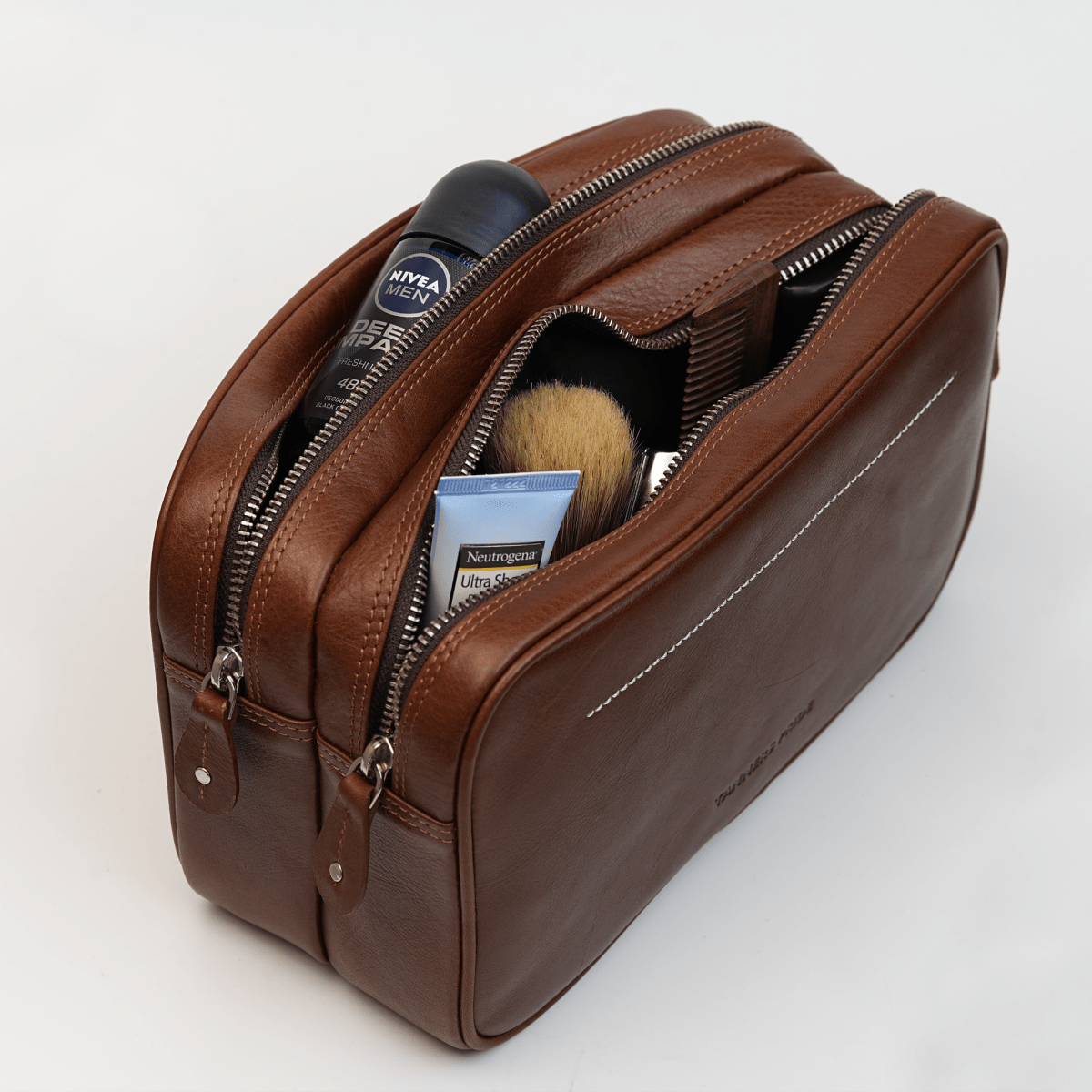 The Ascot Dual Zipped Men’s Case - Tanners Pride (V.C. Exports)