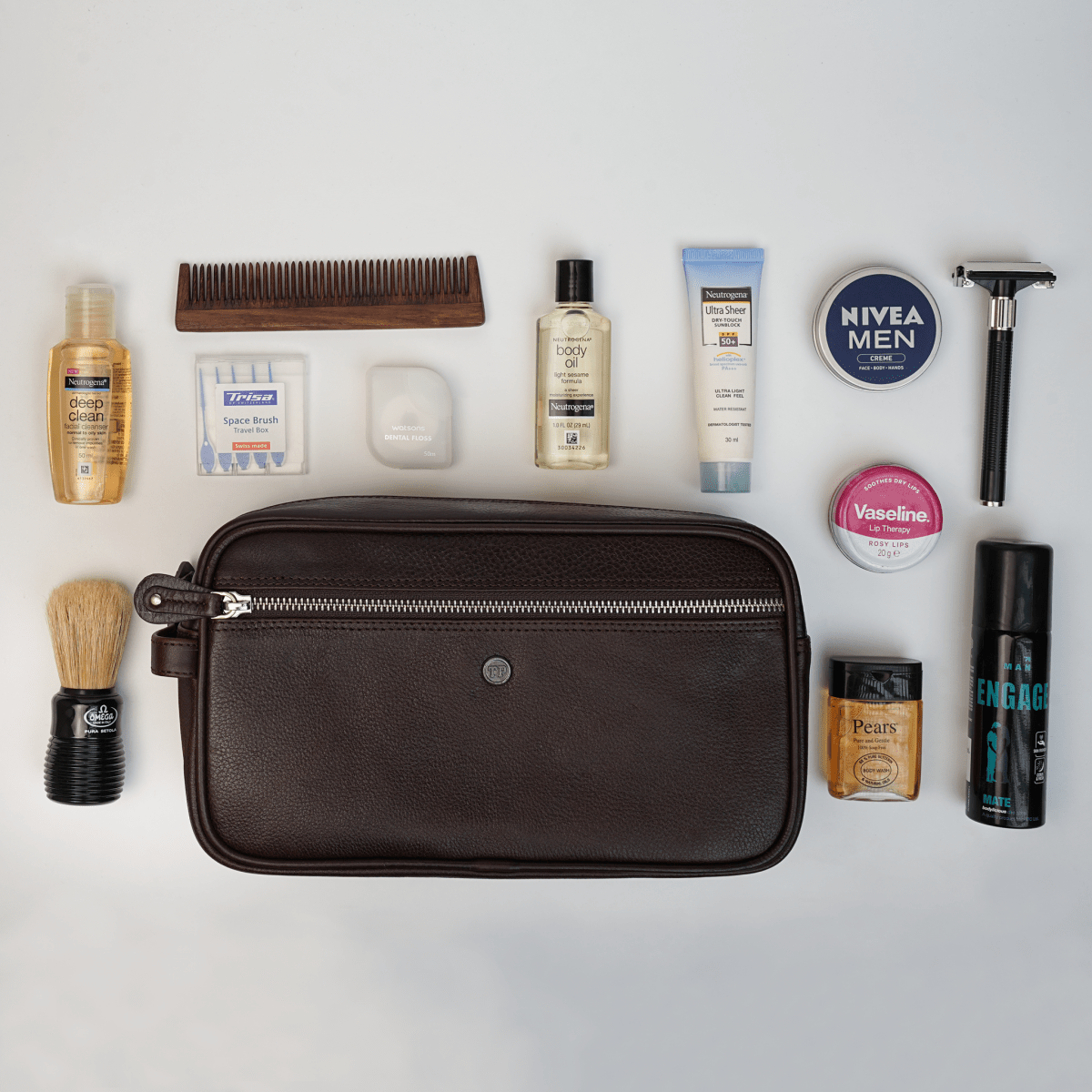 The Ascot Single Zipped Men's Case - Tanners Pride (V.C. Exports)
