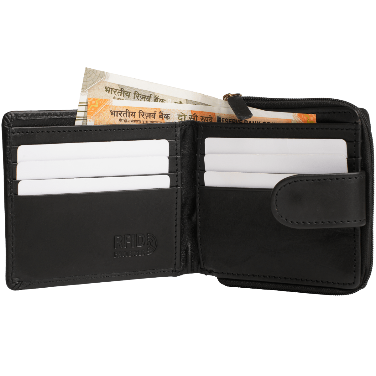 Tyrel Bi- fold zippered wallet ( RFID Protected) - Tanners Pride (V.C. Exports)