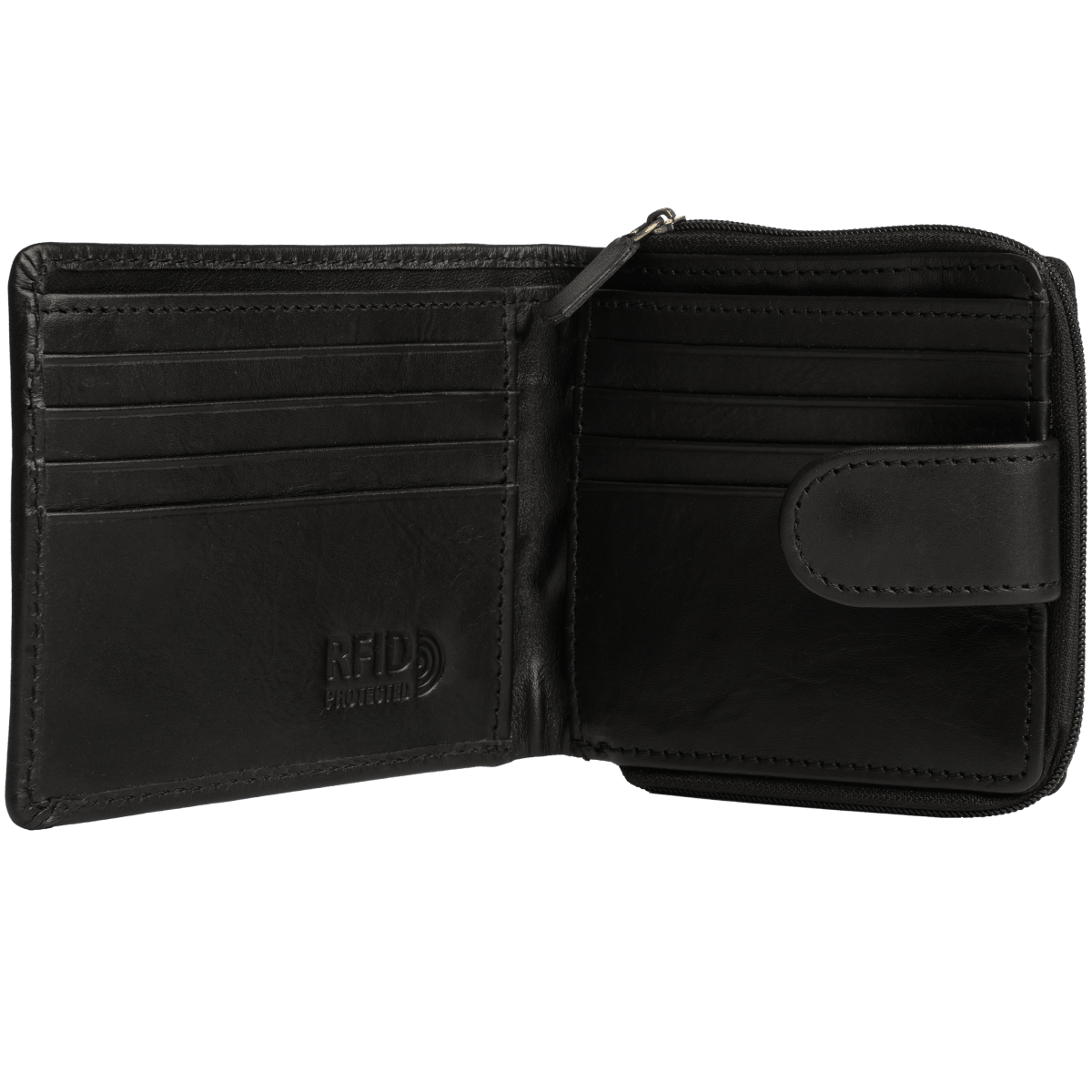 Tyrel Bi- fold zippered wallet ( RFID Protected) - Tanners Pride (V.C. Exports)
